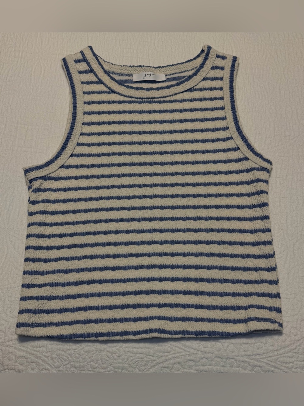 gaze Blue and White Striped Kids Tank